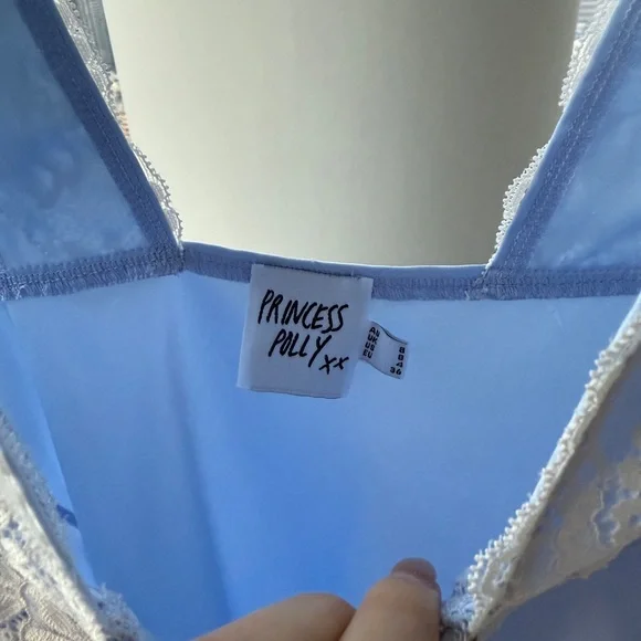 Princess Polly Light Blue Lace Chemise - Picture 3 of 4